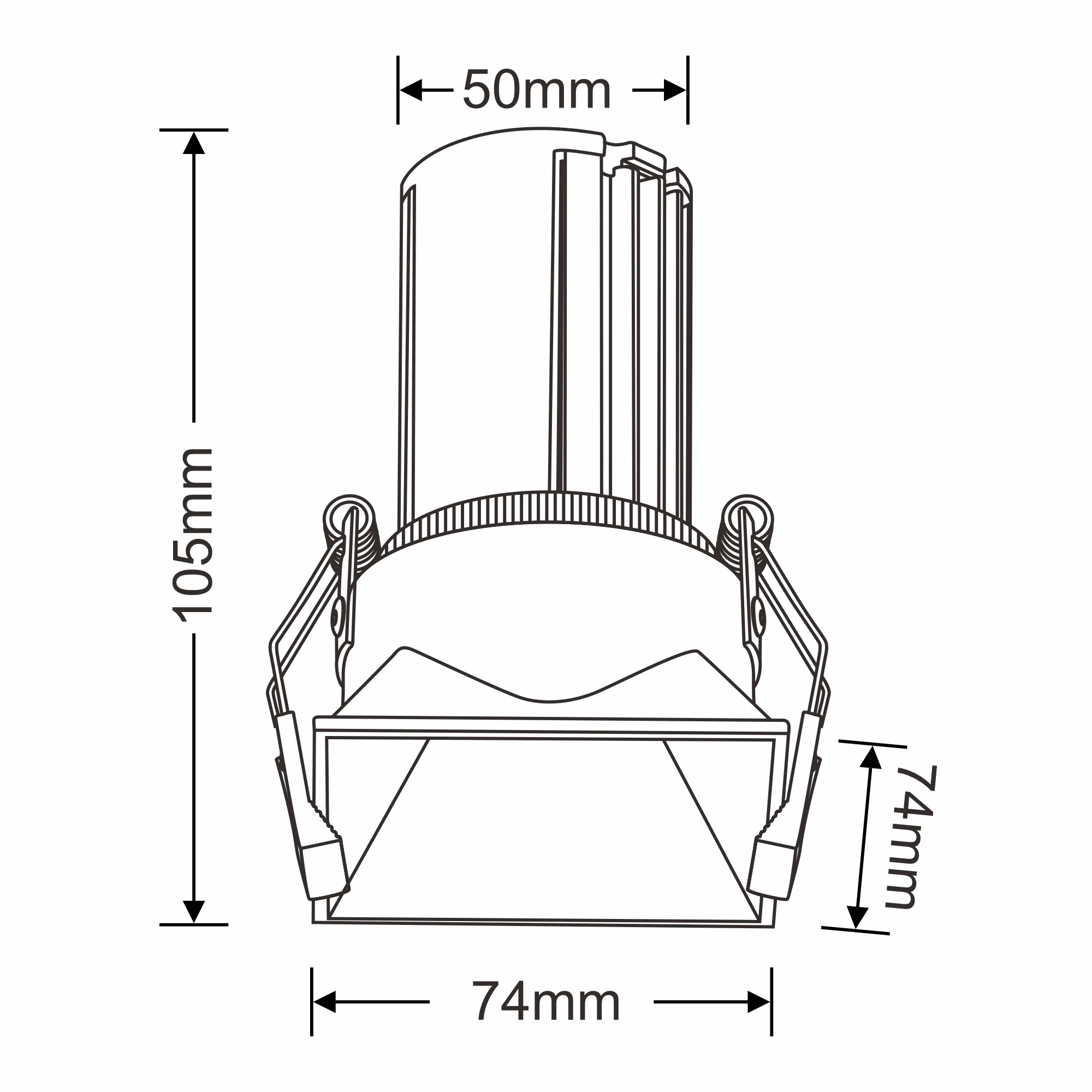 Biox 12 Tridonic Powered 12W 3000K 1200lm 36° CRI>90 LED Engine  Silver Square Fixed Recessed Spotlight; IP20 DM201969  Dlux Biox 12